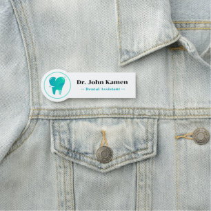 Dental Assistant Teeth Logo Name Tag