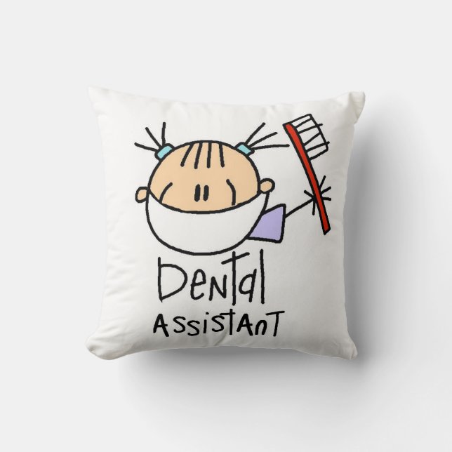 Dental Assistant Throw Pillow (Front)