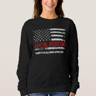 Dental Assistant USA Flag Profession Retro Job Tit Sweatshirt