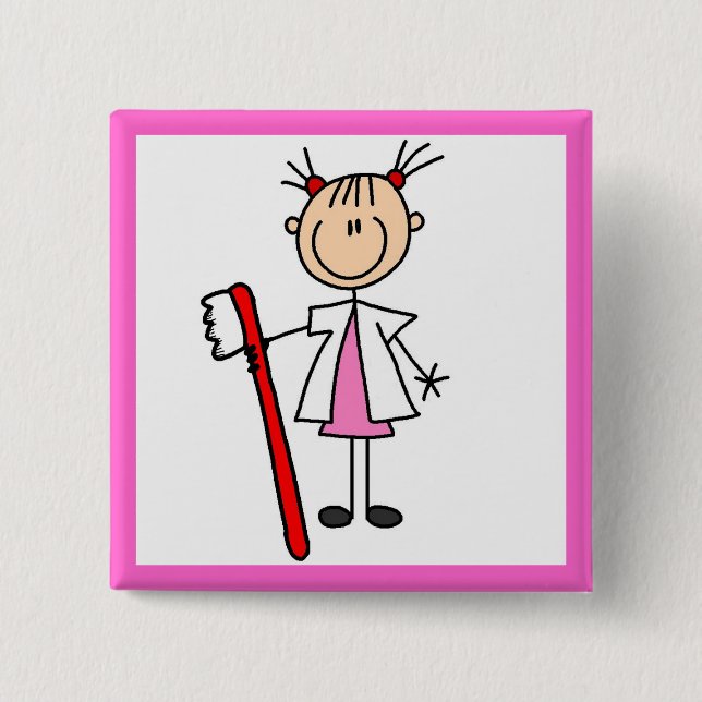 Dental Assistant With Toothbrush Button (Front)