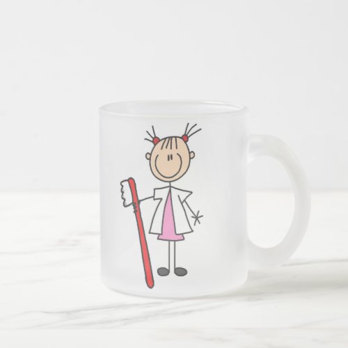 Dental Assistant With Toothbrush Frosted Glass Coffee Mug