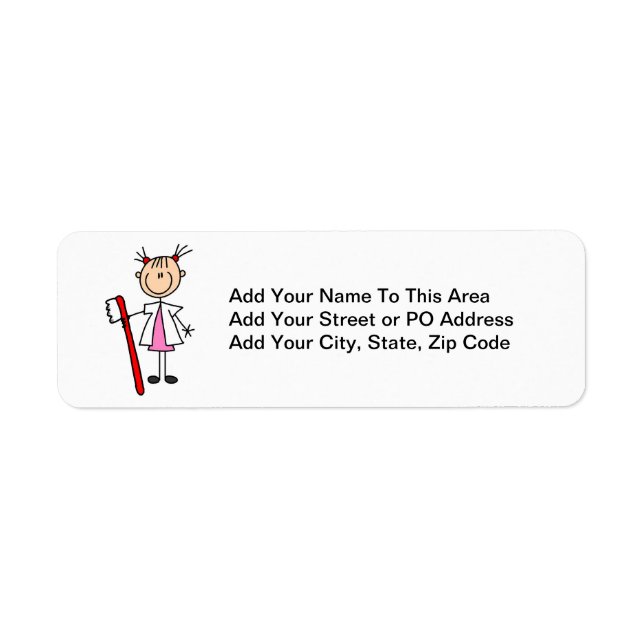 Dental Assistant With Toothbrush Label (Front)