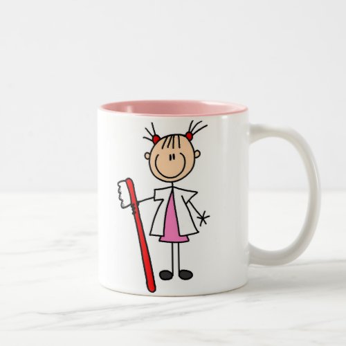 Dental Assistant With Toothbrush Two_Tone Coffee Mug