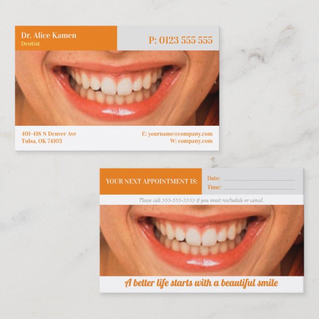 Dental | Beautiful smile Business Card (Front/Back)