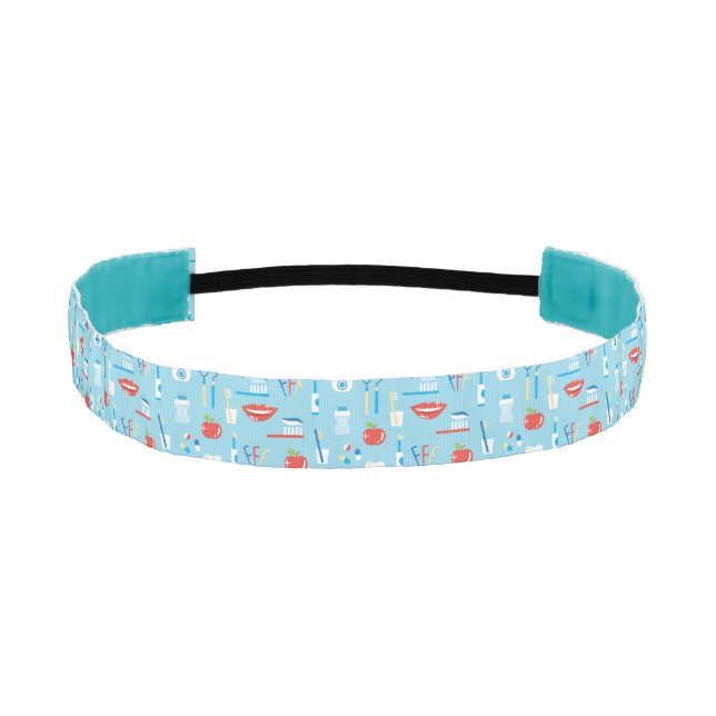 Dental Blue Pattern Athletic Headband (Front)