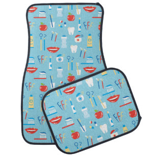 Dental Blue Pattern Car Floor Mat