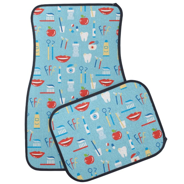 Dental Blue Pattern Car Floor Mat (Set)