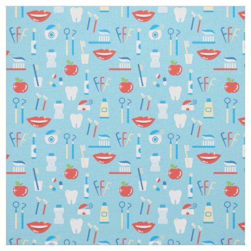 Dental Blue Pattern Fabric