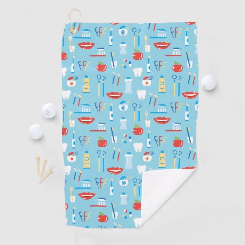 Dental Blue Pattern Golf Towel