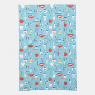 Dental Blue Pattern Kitchen Towel