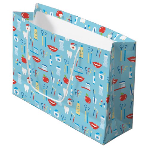 Dental Blue Pattern Large Gift Bag