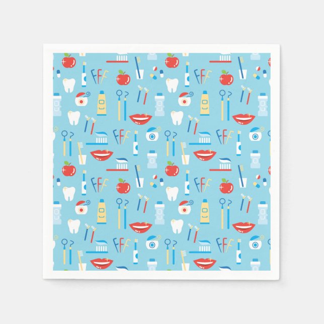 Dental Blue Pattern Napkins (Front)