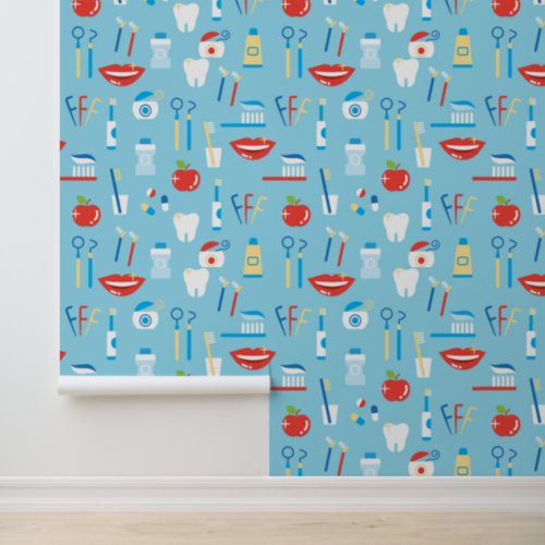 Dental Blue Pattern Wallpaper