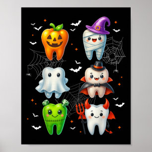 Dental Boo Crew Teeth Dentist Halloween Costumes W Poster