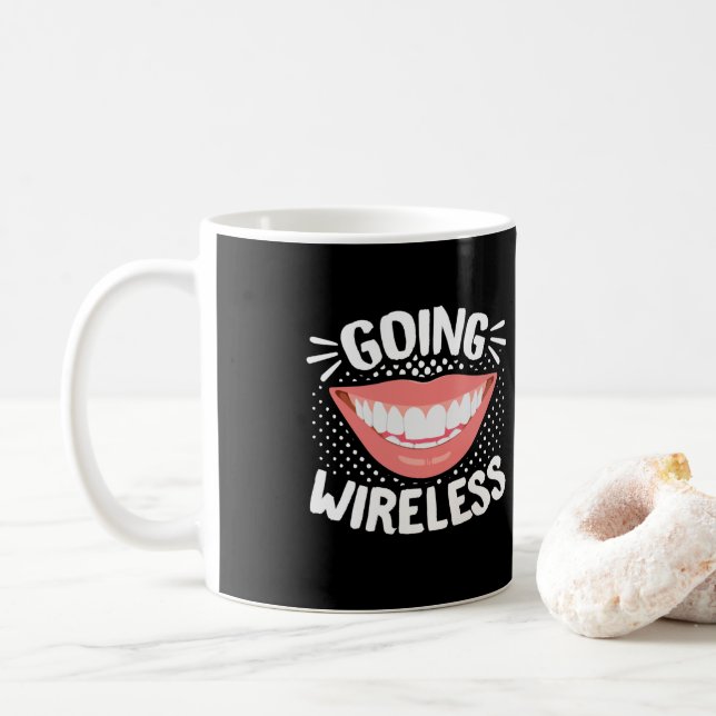 Dental Braces Dentist Funny Orthodontist Going Coffee Mug (With Donut)