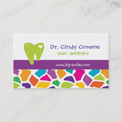 Customizable Dental Business Card Cute Giraffe Kids
