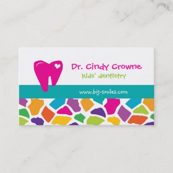 Dental Business Card Cute Giraffe Kids Pink by DentalBusinessCards at Zazzle