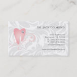 Dental Business Card Diamond Tooth Logo Pink 3 at Zazzle