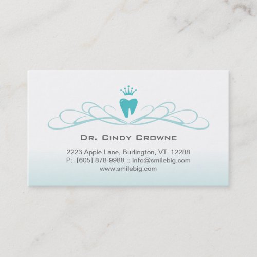 Dental Business Card Swirl Tooth Logo Blue