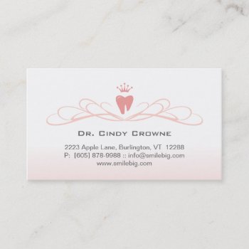 Dental Business Card Swirl Tooth Logo Pink by DentalBusinessCards at Zazzle