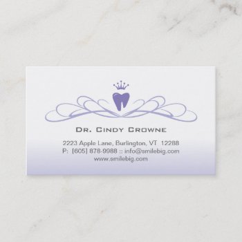 Dental Business Card Swirl Tooth Logo Purple by DentalBusinessCards at Zazzle