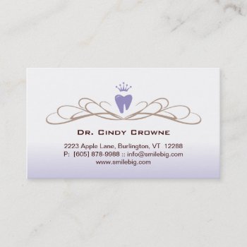 Dental Business Card Swirl Tooth Logo Purple Brown by DentalBusinessCards at Zazzle