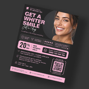 Dental Care Aesthetic Pink Black Cosmetic Dentist Flyer
