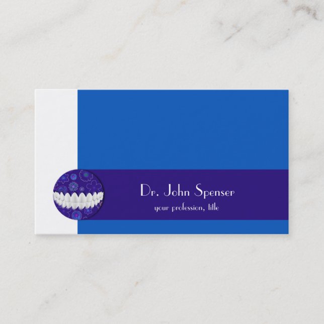 Dental Care Blue Bubble Business Card (Front)