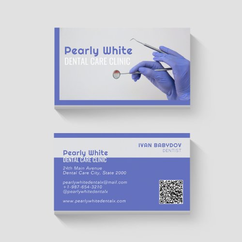 Dental Care Clinic Blue Business Card