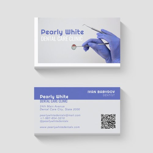 Dental Care Clinic White Business Card