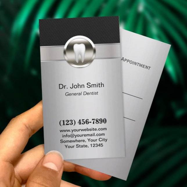 Dental Care Dentist Metallic Appointment Card (Creator Uploaded)