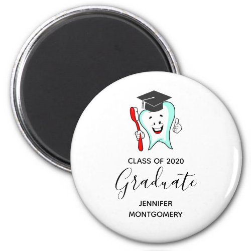 Dental Care Happy Tooth Graduation Cap Magnet