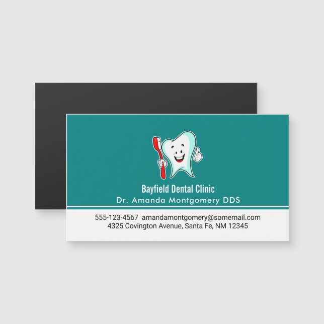 Dental Care Happy Tooth with Toothbrush (Front/Back)