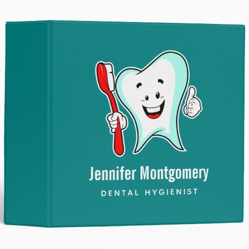 Dental Care Happy Tooth with Toothbrush 3 Ring Binder