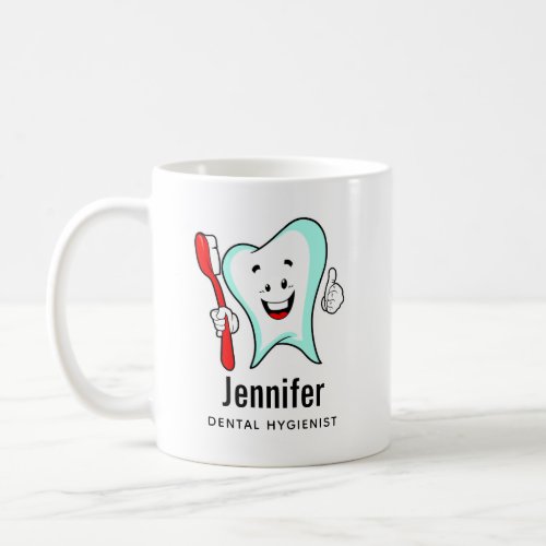 Dental Care Happy Tooth with Toothbrush Coffee Mug