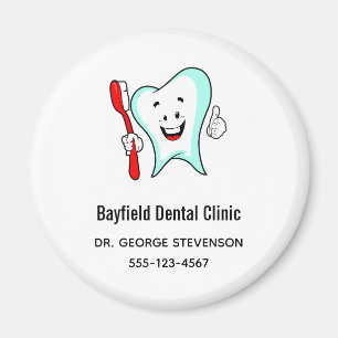 Dental Care Happy Tooth with Toothbrush Magnet