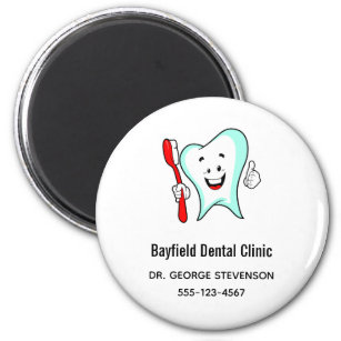 Dental Care Happy Tooth with Toothbrush Magnet