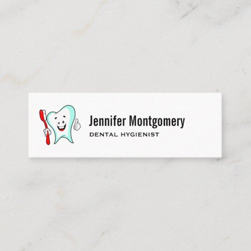 Dental Care Happy Tooth with Toothbrush Mini Business Card