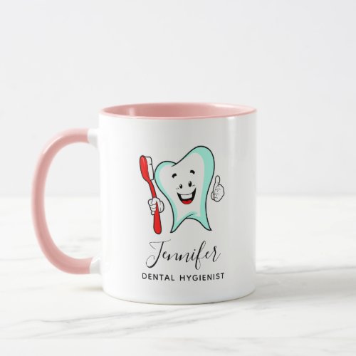 Dental Care Happy Tooth with Toothbrush Mug