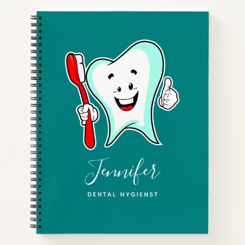 Dental Care Happy Tooth with Toothbrush Notebook