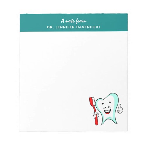 Dental Care Happy Tooth with Toothbrush Notepad