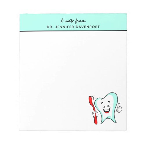 Dental Care Happy Tooth with Toothbrush Notepad