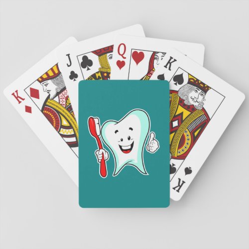 Dental Care Happy Tooth with Toothbrush Poker Cards