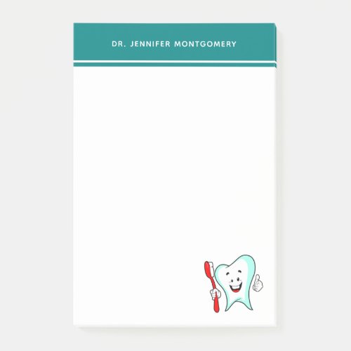 Dental Care Happy Tooth with Toothbrush Post_it Notes