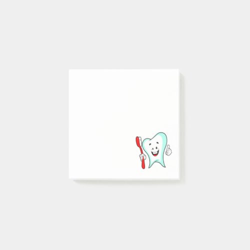 Dental Care Happy Tooth with Toothbrush Post_it Notes