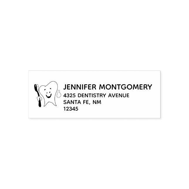 Dental Care Happy Tooth with Toothbrush Self-inking Stamp (Design)