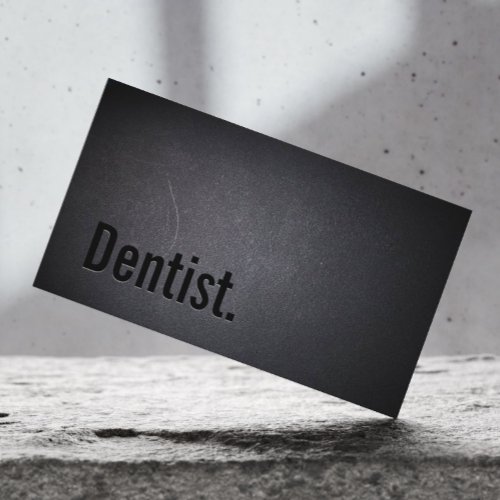 Dental Care Minimalist Black Bold Dentist Business Card