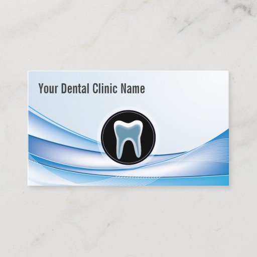 Customizable Modern Blue Curve Dental Care Business Card