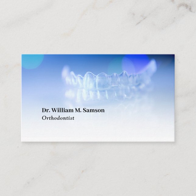 Dental Care Orthodontist modern invisible aligner Business Card (Front)