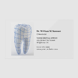 Dental Care Orthodontist Tooth Modern Clear Business Cards